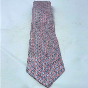 Sero New England Classics Silk Pink & Blue Fish Tie Excellent Condition